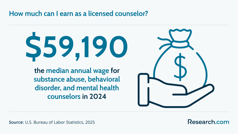 How much can I earn as a license counselor?
