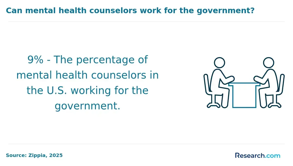 Can mental health counselors work for government?
