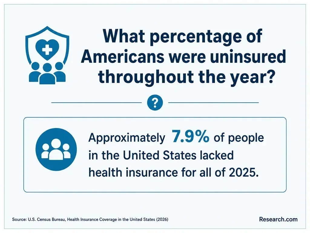 What percentage of Americans were uninsured throughout the year?