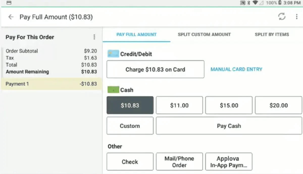Applova Restaurant POS UI