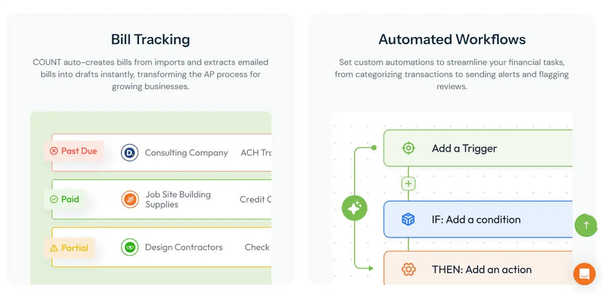 COUNT has bill tracking and automated workflow features that make it easier for accountants to manage payables and other processes.&nbsp;