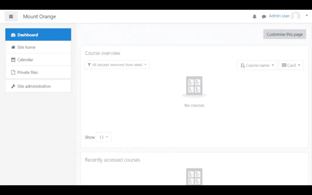 Moodle dashboard is highly customizable