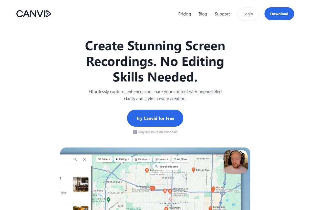 Canvid, AI-powered screen recorder software