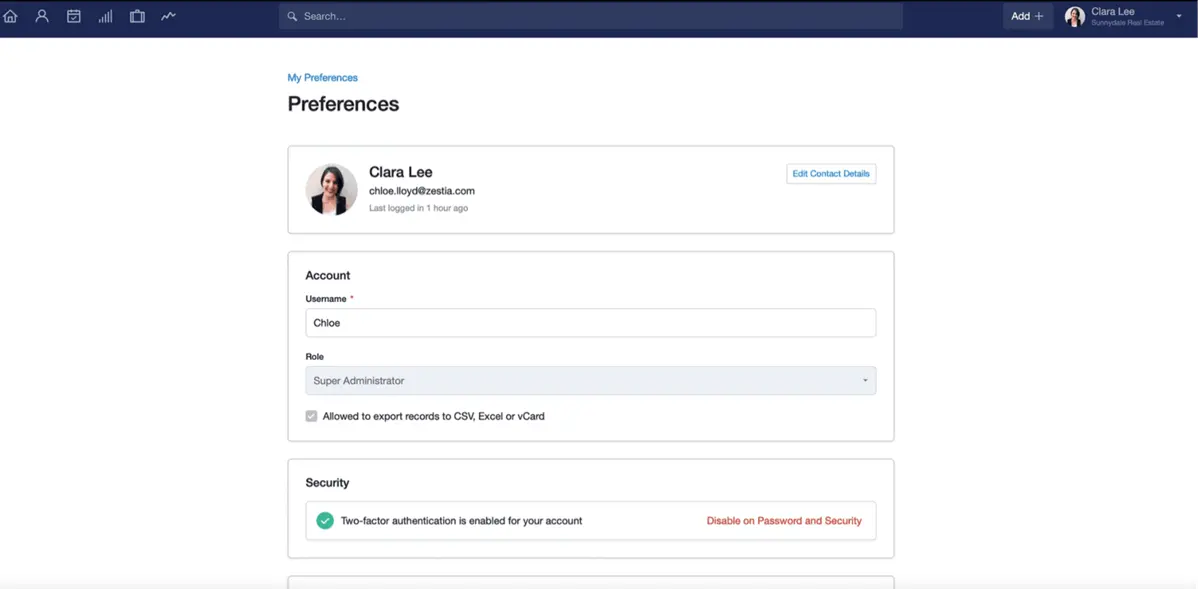 Users of Capsule CRM can enable 2-factor authentication to secure their accounts and protect business data.
