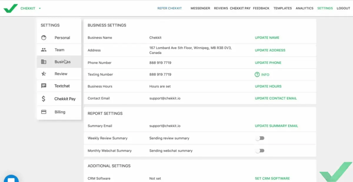 Chekkit Business Features