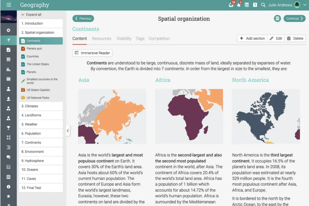 Cypher Learning Platform content view allows learners to access their readings and other learning materials right on the platform.