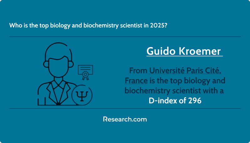 Who is the top biology and biochemistry scientist in 2025?&nbsp;
