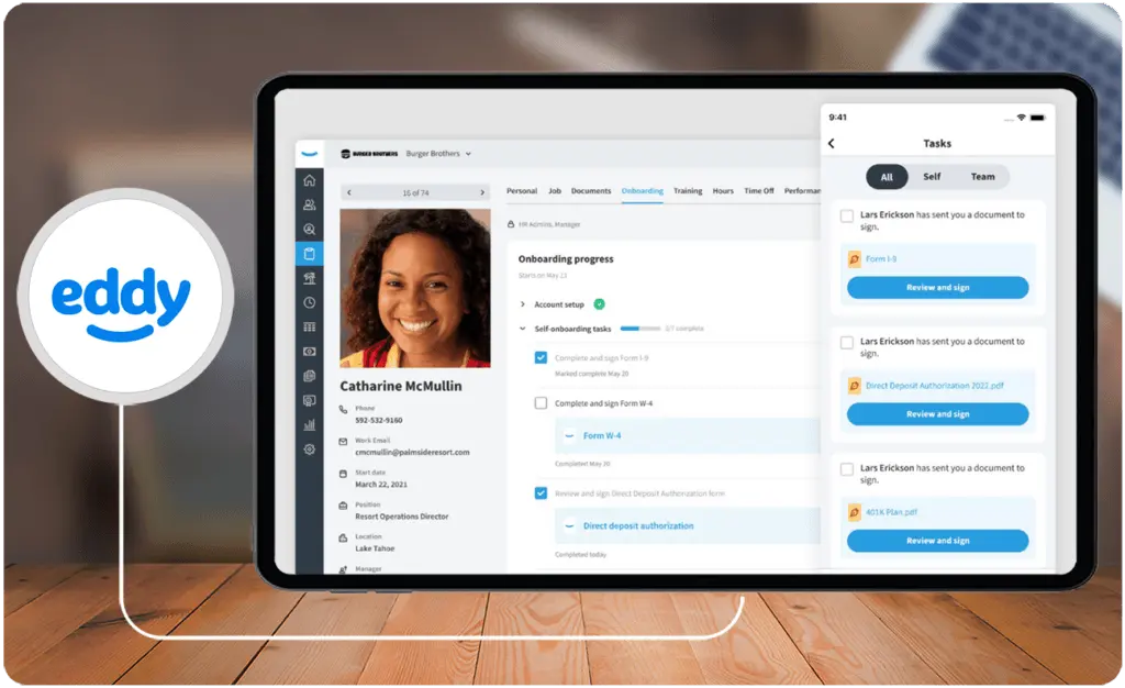 Eddy.com’s checklist allows you to cover tech-related topics right from the onboarding stage.