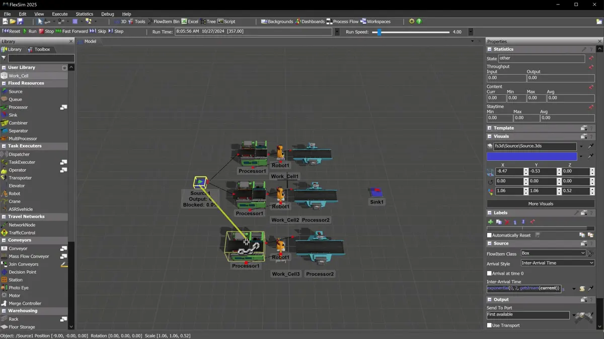 FlexSim dashboard