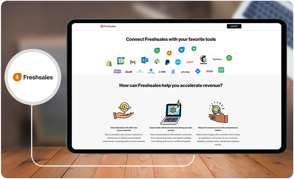 Freshsales offers a wide range of integrations with various apps to streamline business processes.