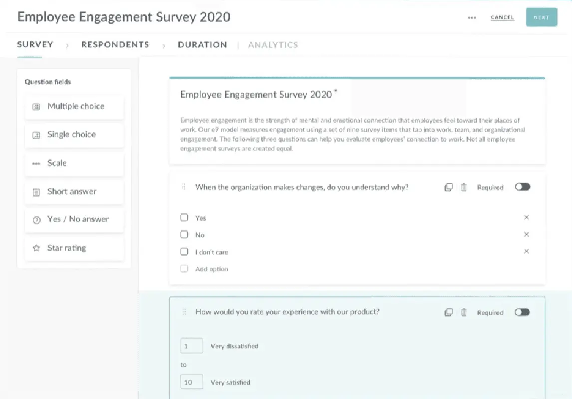 HR Cloud Survey UI