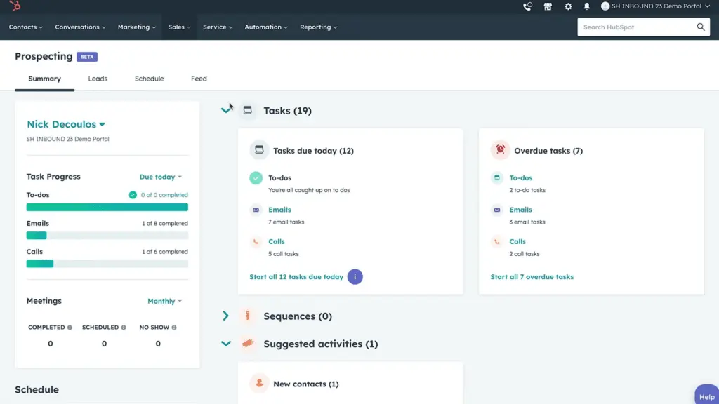 HubSpot Sales Hub's calendar and scheduler makes it easy for sellers to book meetings with leads.