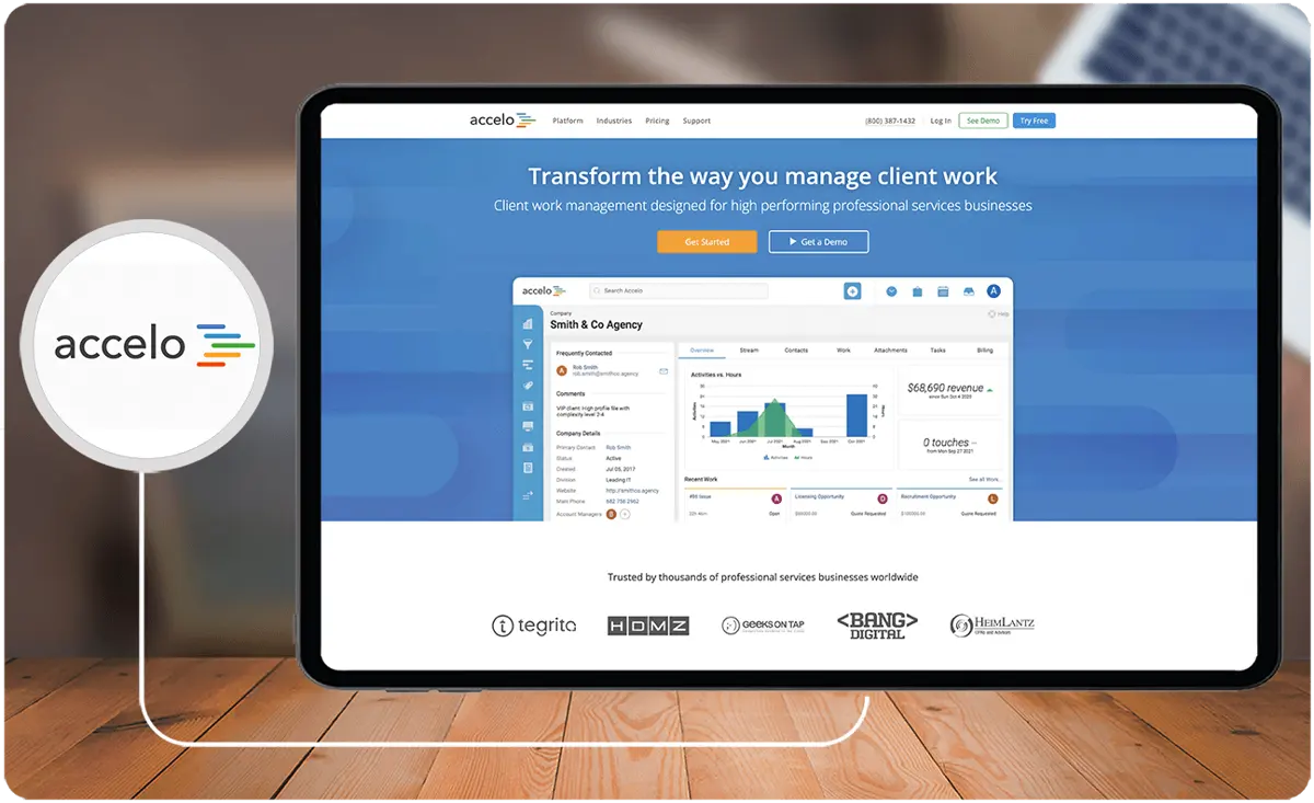 Accelo's client work management capabilities provide a comprehensive solution for managing client relationships, projects, and tasks.