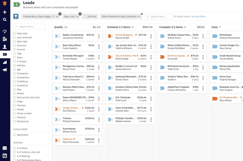 Nutshell provides lead tracking tools for timely follow-ups and better conversion.
