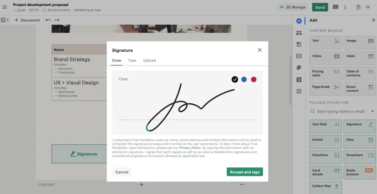Easily sign digital documents on PandaDoc