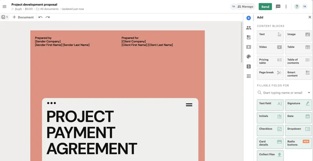 Take advantage of a wide range of document templates in PandaDoc's repository