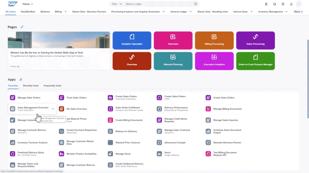 Get an overview of your sales organization and tools with the SAP Sales Cloud dashboard