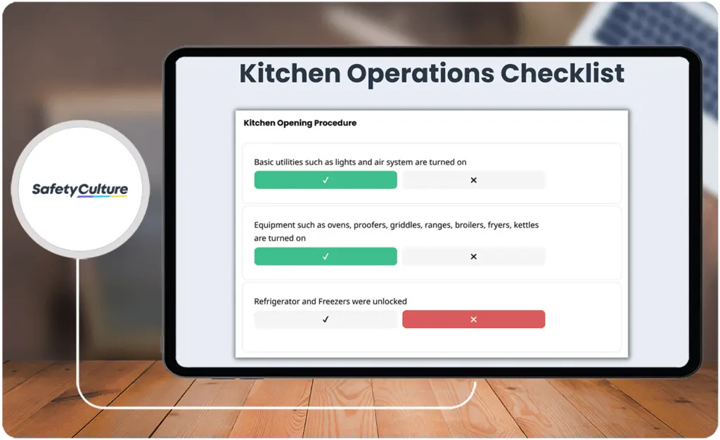 The checklist covers compliance with regulatory obligations, industry standards, internal policies, etc.
