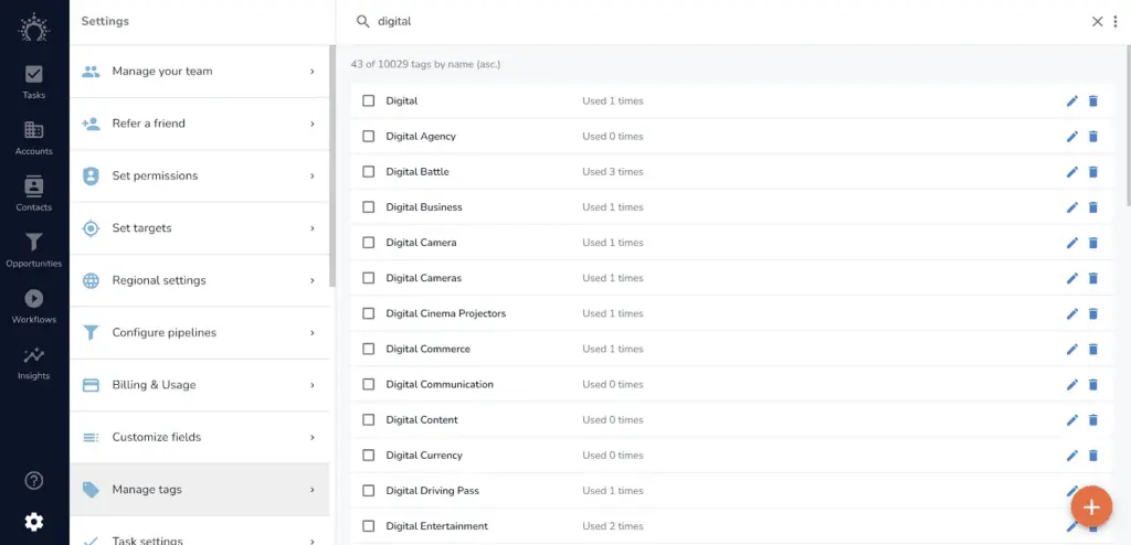 Salesflare also has a new tag manager that makes it easier to locate contacts and leads.