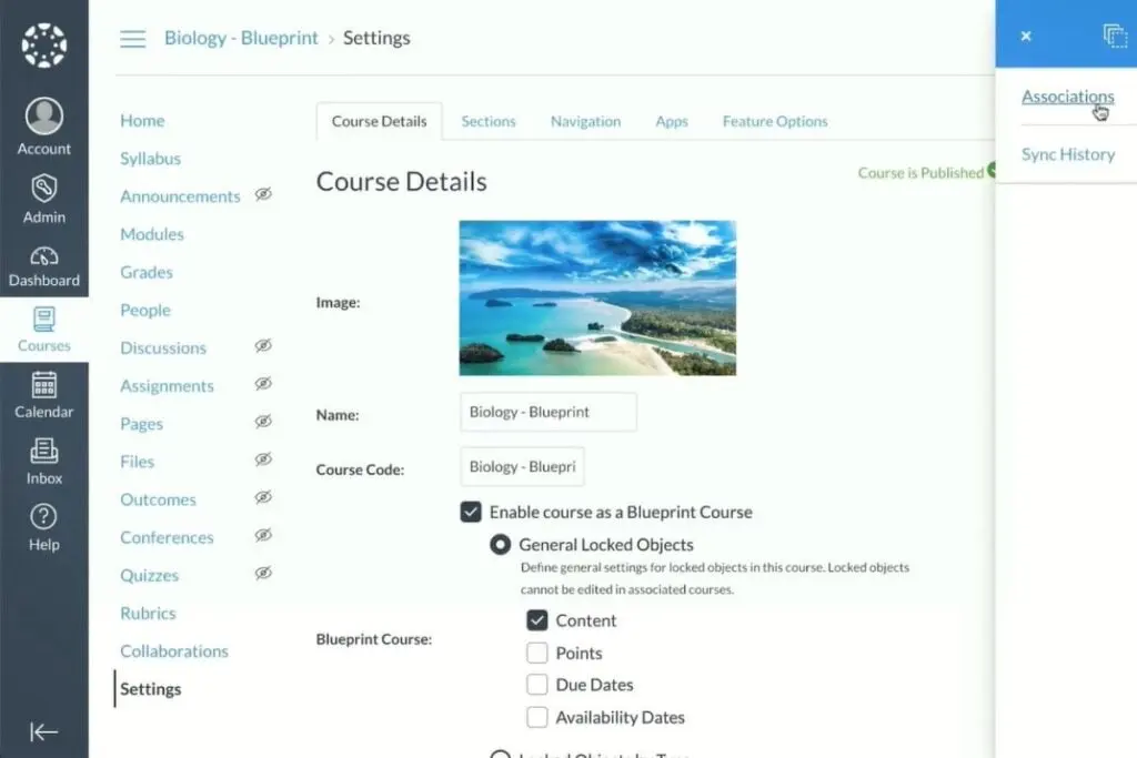 Canvas LMS lets users choose from various settings and ensures easy course customization.