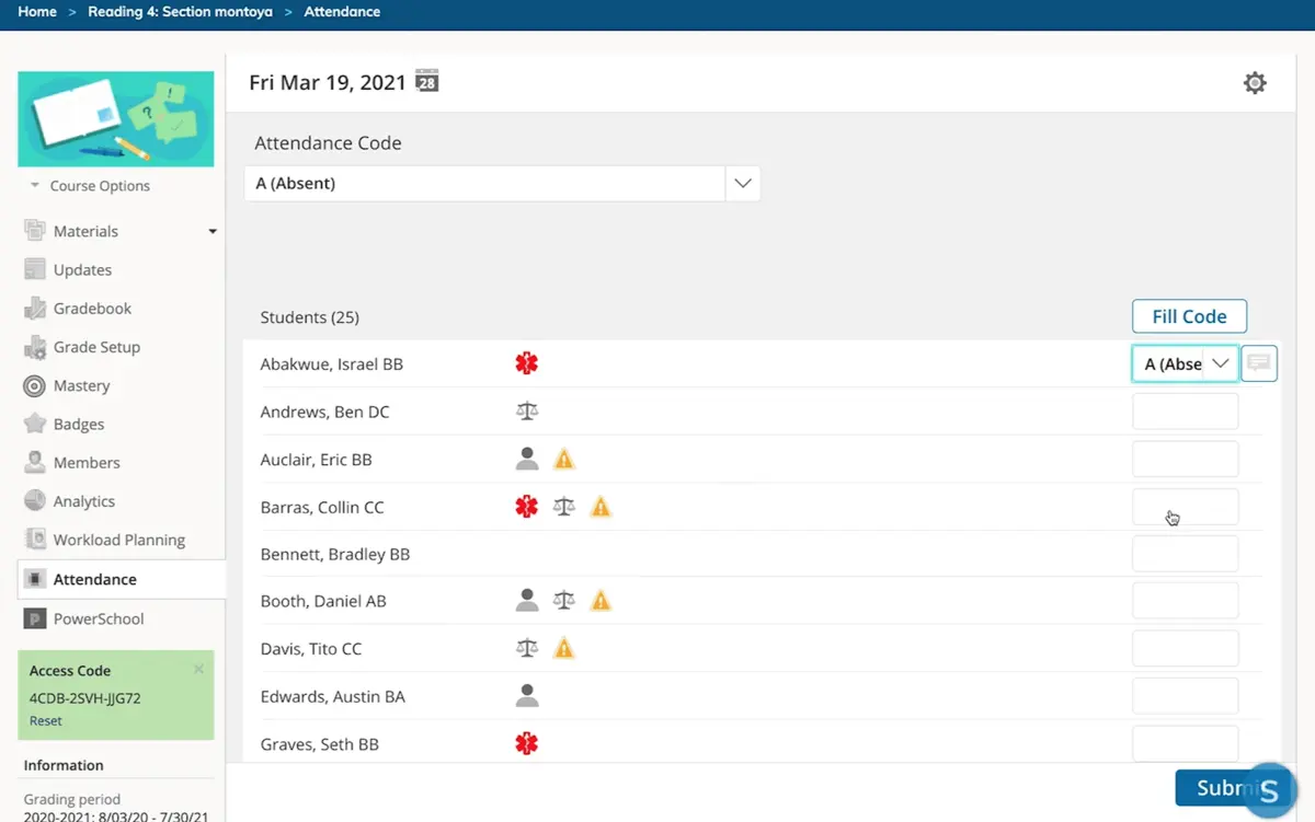 Schoology offers automation features to monitor attendance and student performance.