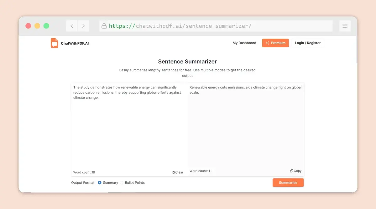 Paperguide has tools for summarizing sentences, papers, and videos.