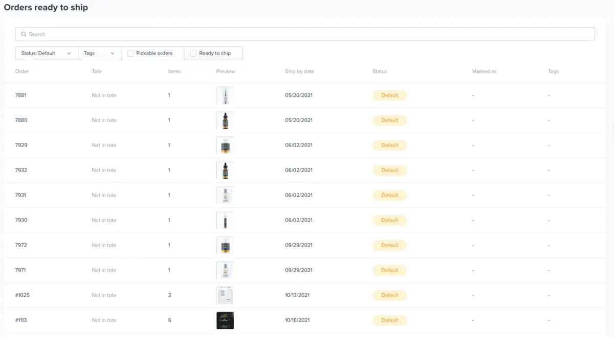 Simpl Fulfillment tracks the shipping status of orders.