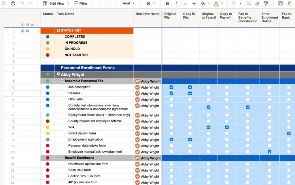 Smartsheet has a spreadsheet-like template that is familiar to most employees.