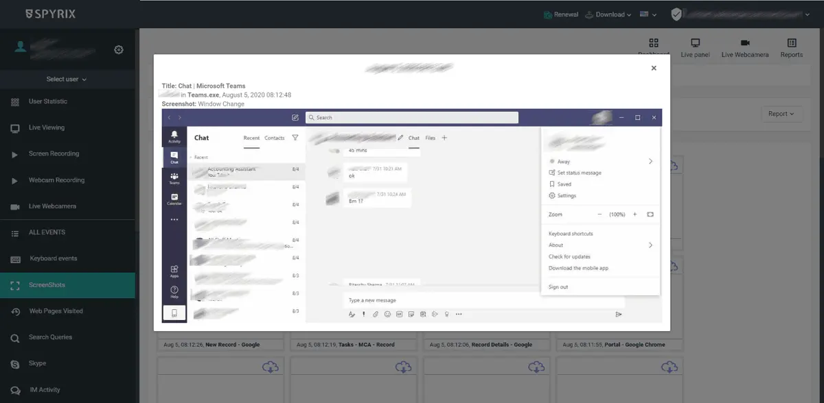 Spyrix Microsoft Teams