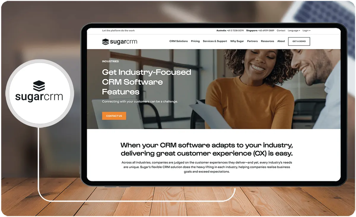 Sugar Sell offers industry-focused CRM software features that cater to a wide range of businesses.