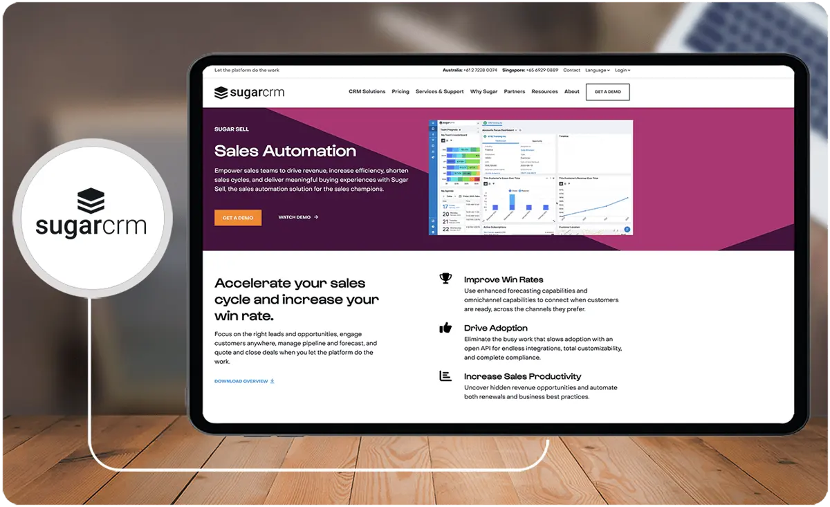 Sugar Sell aims to help businesses maximize their sales and marketing efforts.