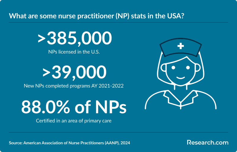What are some nurse practitioner (NP) stats in the USA?