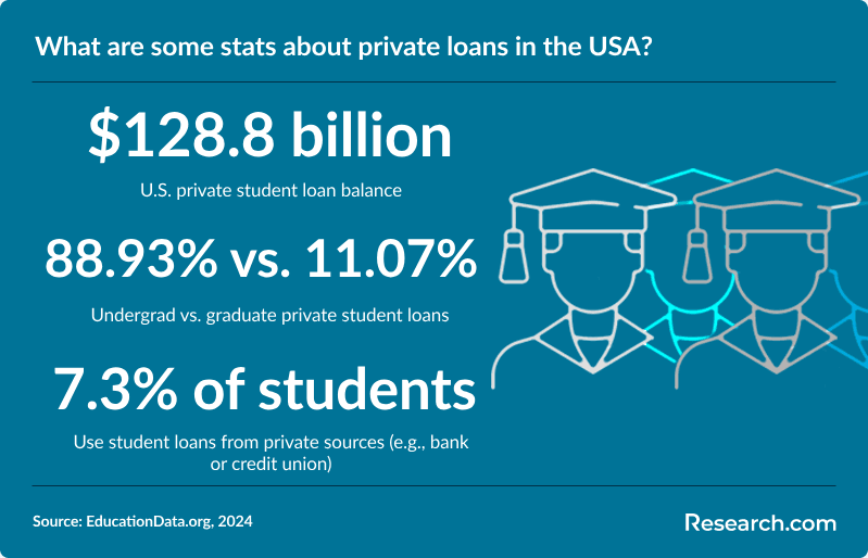 What are some stats about private loans in the USA?