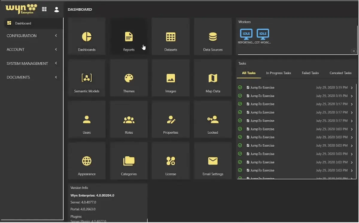 Wyn Enterprise admin portal