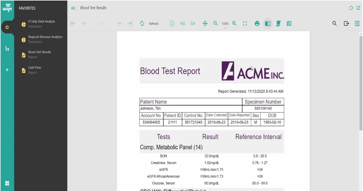 Wyn Enterprise report viewer