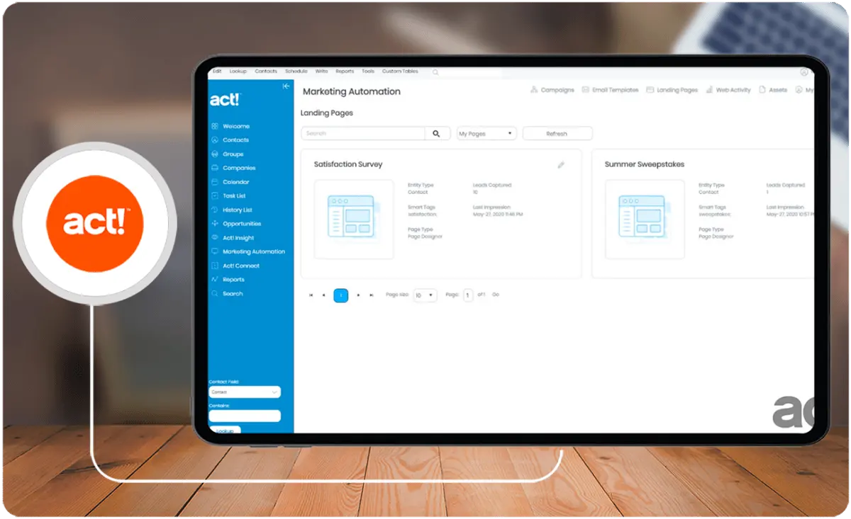 Act! Marketing Automation Dashboard