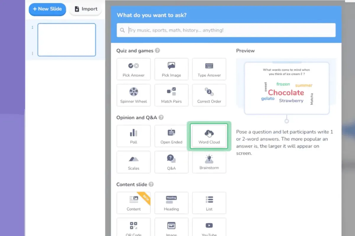 ahaslides dashboard