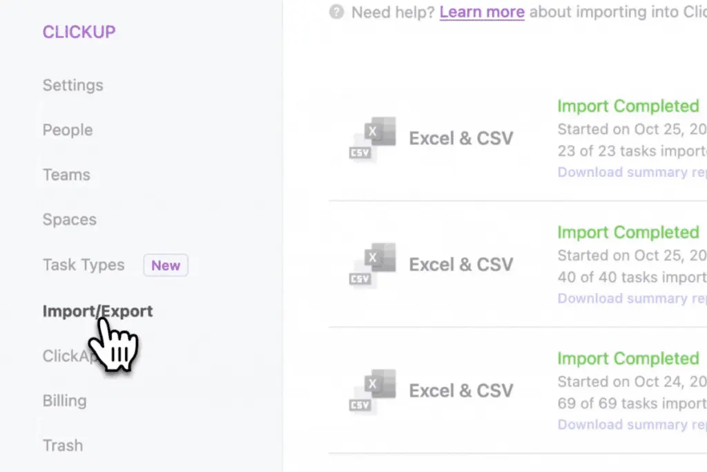 ClickUp streamlines data migration processes with Jira importer.