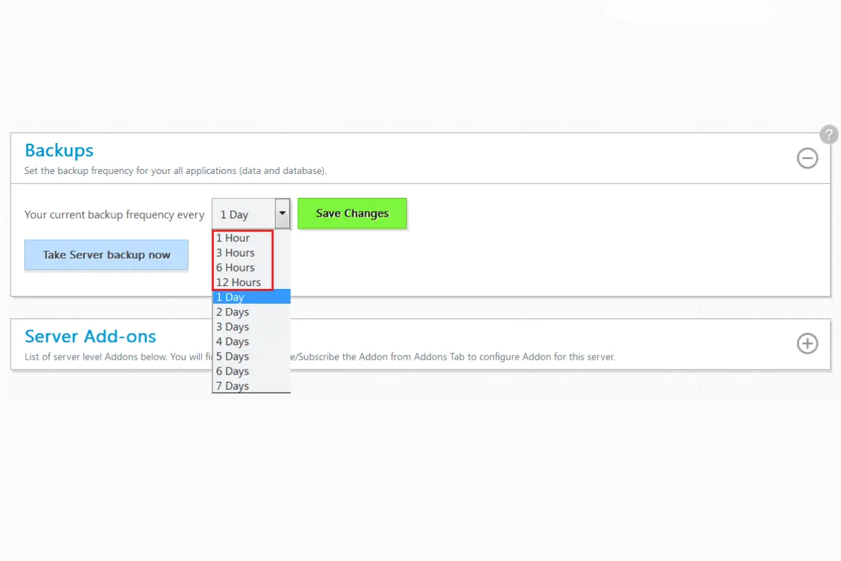 Cloudways backup feature