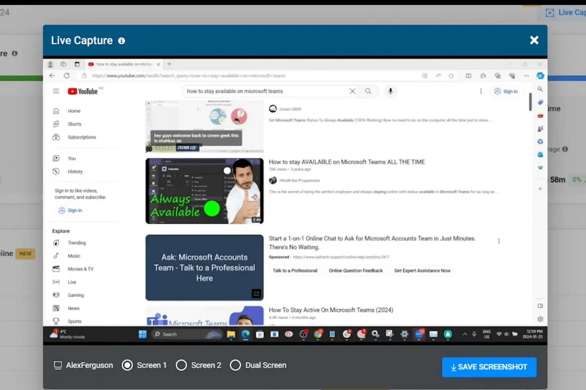 Currentware live capture