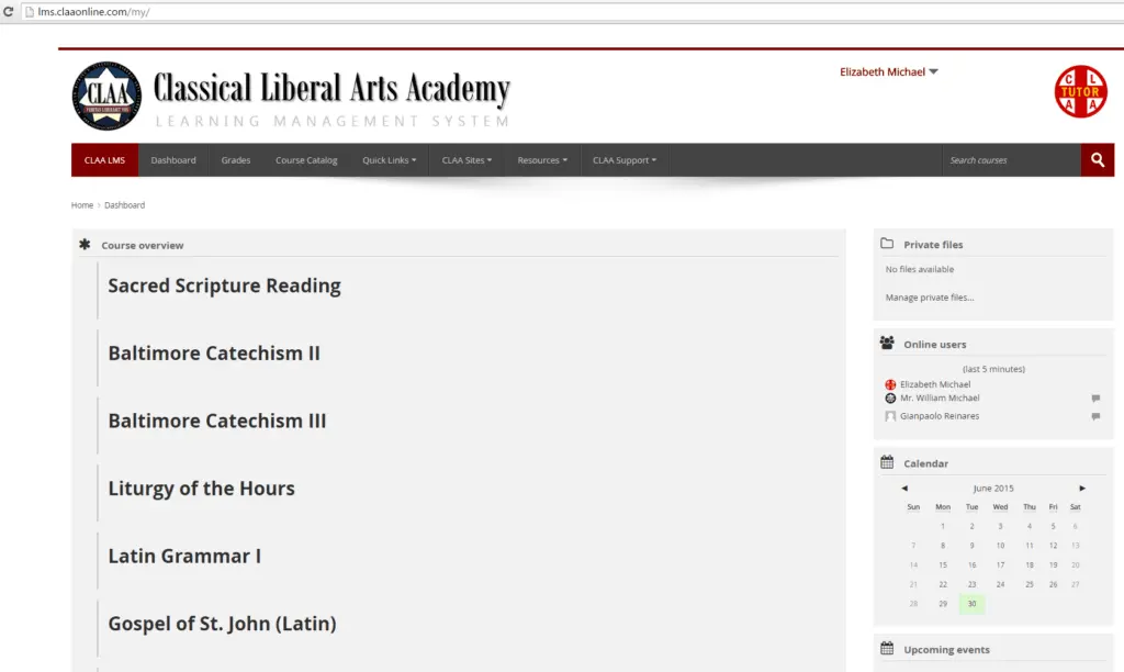 The user's dashboard differs from that of the admin's, displayed above.