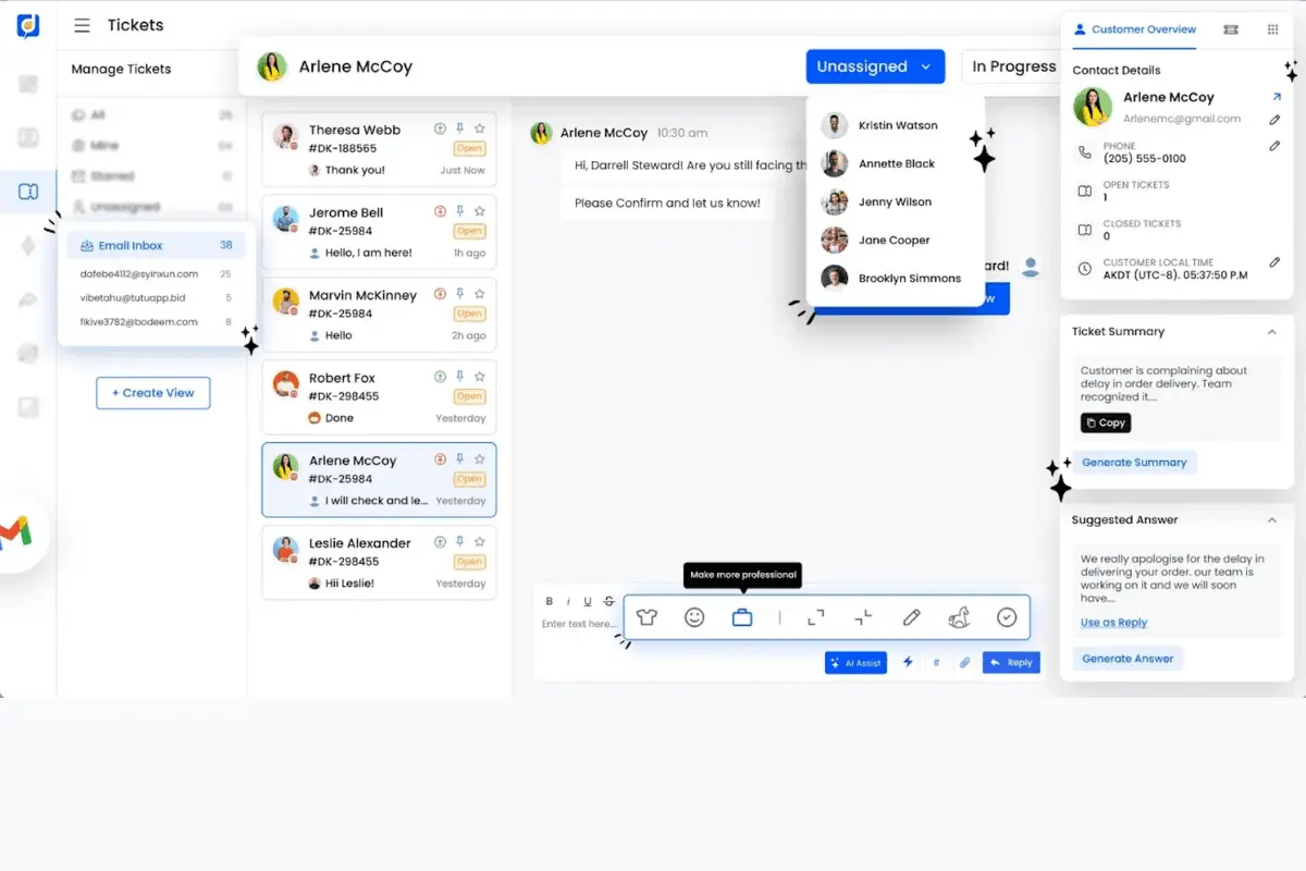 Desku.io Ticket Management