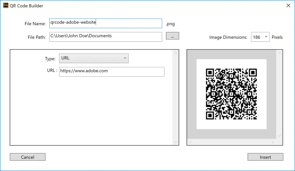 The Adobe QR Code Generator in action, enabling users to generate QR codes at no cost.