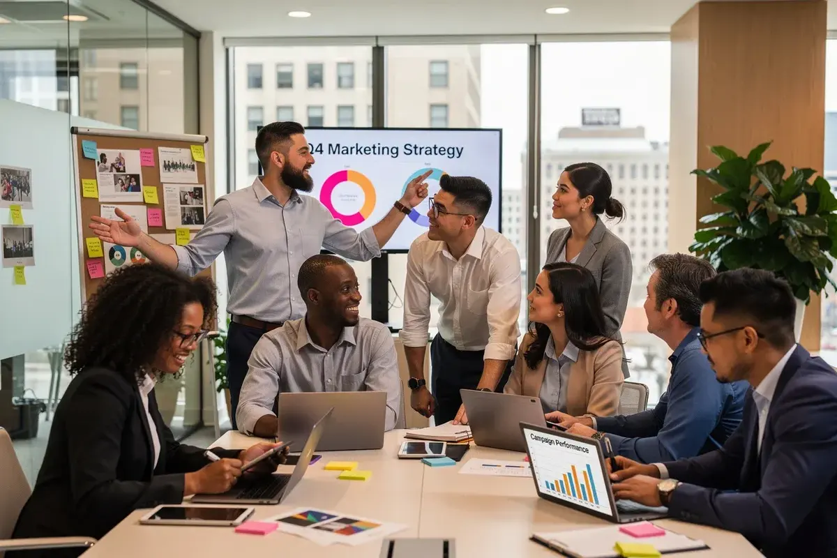 Marketing strategy team meeting