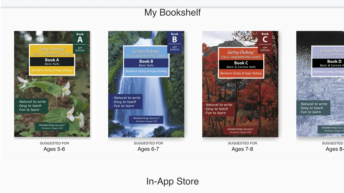 handwriting success bookshelf