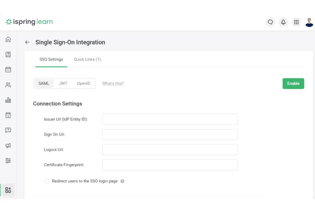 iSpring Learn Single Sign On