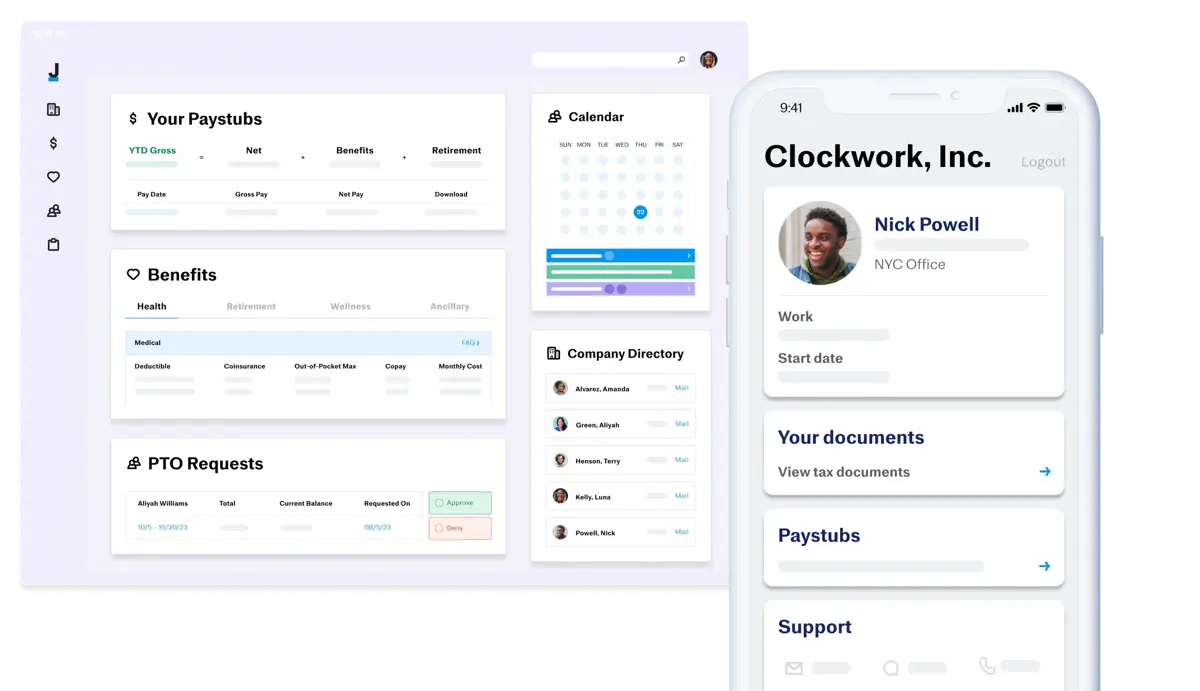 justworks desktop and mobile dashboard