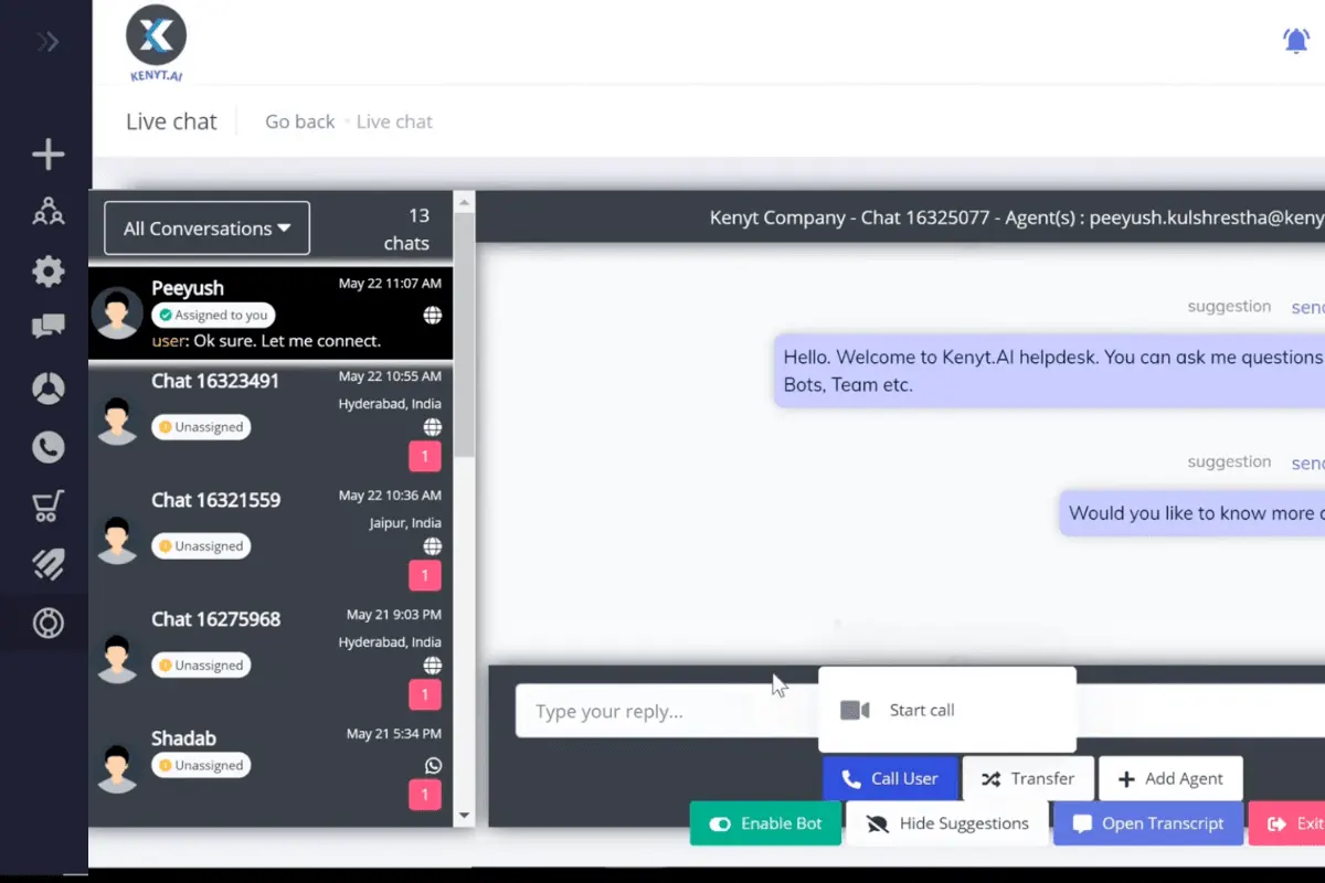 kenyt.ai customer support
