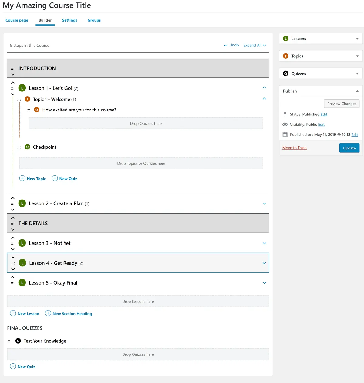 LearnDash Course Builder