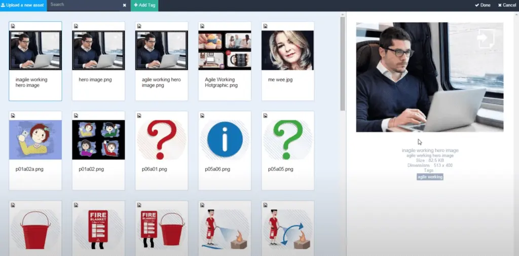 Course management UI in Learning Pool Suite.